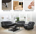 Leather Sofa and Loveseat Set for Living Room Black Leather Furniture