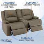 67 Inch Putty Powered RV Wall Hugger Recliner Sofa